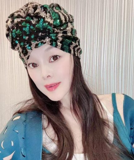 Emerald Gold Sequin Turban Headwrap with Side Knot