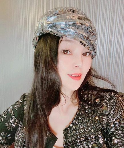 Silver Mirror Mosaic Turban Headwrap with Oversized Bow